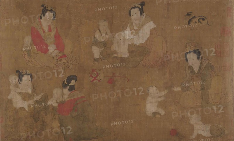 Palace Ladies Bathing Children, 11th century. Creator: Unknown.