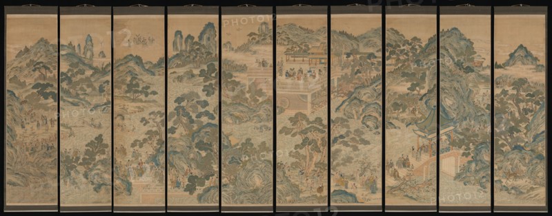Mythical landscape with immortals, 19th century. Creator: Unknown.
