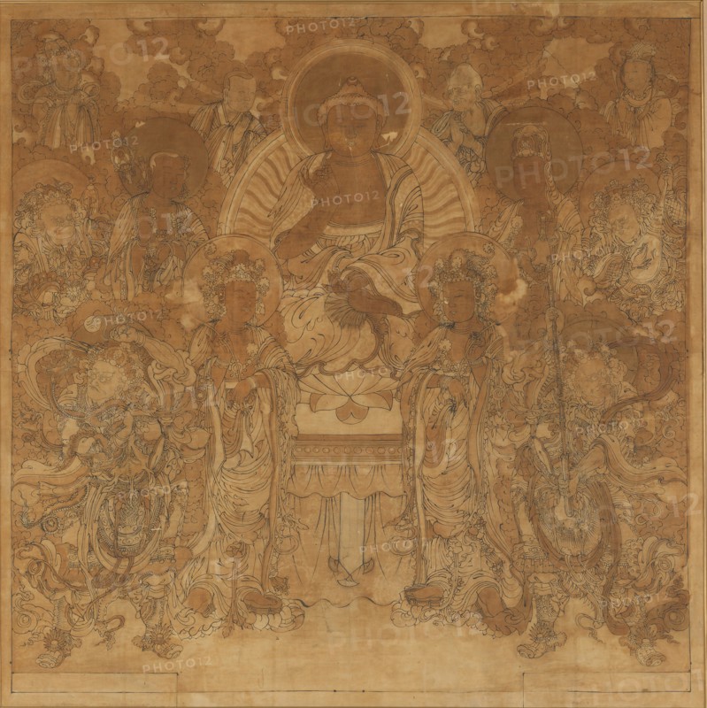 Amitabha Buddha?s assembly in the Western Paradise , late 18th-early 19th century. Creator: Unknown.