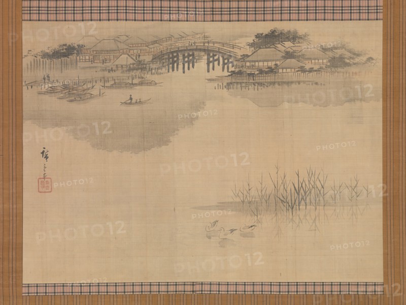 The Imado Bridge at the Foot of Mount Matsuchi, 19th century. Creator: Ando Hiroshige.