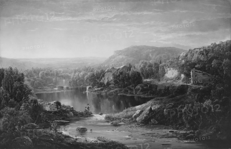 Landscape with Waterfall and Figures, ca. 1865. Creator: William Louis Sonntag.