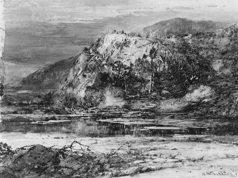 Landscape with Rocky Hills and Stream, 1890. Creator: William Louis Sonntag.