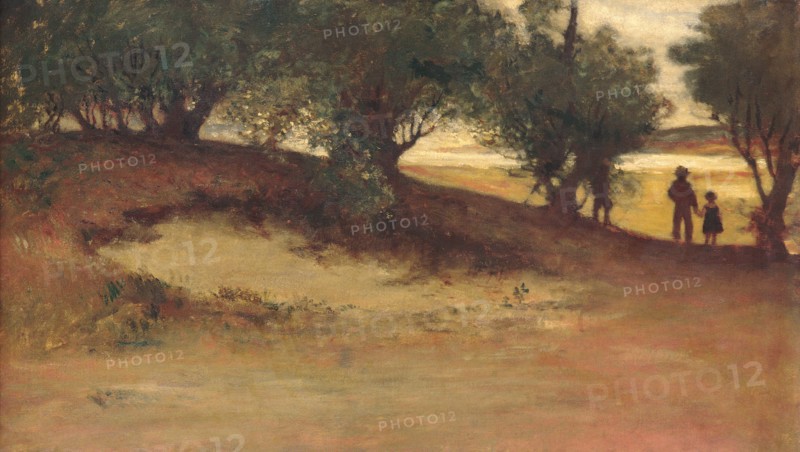 Sand Bank with Willows, Magnolia, 1877. Creator: William Morris Hunt.