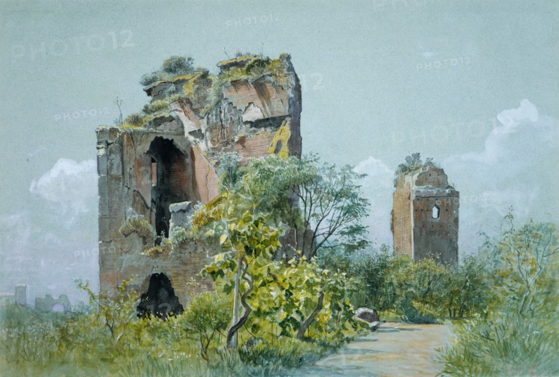 Baths of Trajan (Sette Sale, Villa Brancaccio, Rome), ca. 1882. Creator: William Stanley Haseltine.