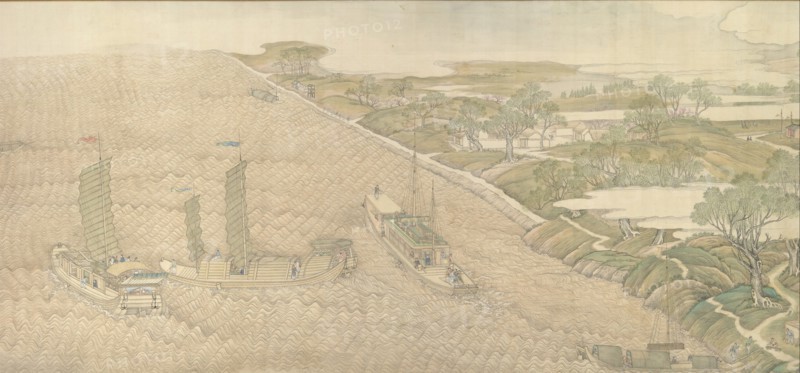 The Qianlong Emperor's Southern Inspection Tour, Scroll Four: The Confluence of the Huai..., 1770. Creator: Xu Yang.