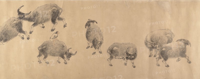 Water Buffaloes, dated 1639. Creator: Zhang Hong.