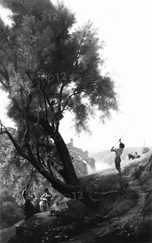 Gathering Olives at Tivoli, 1868. Creator: Francois-Louis Francais.