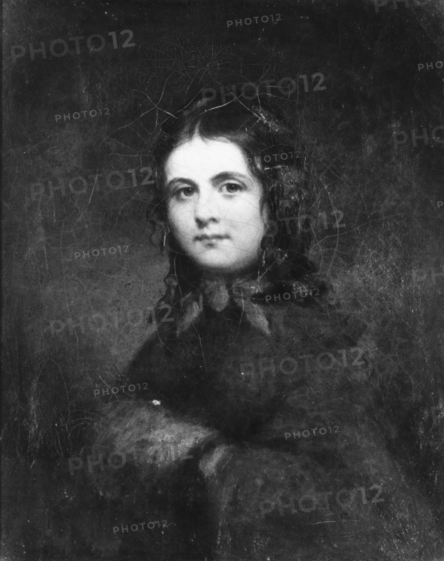 Woman with a Muff, ca. 1850. Creator: Unknown.