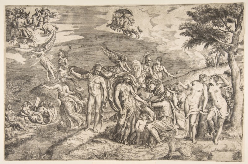 The Judgment of Paris, 16th century. Creator: Giulio Bonasone.
