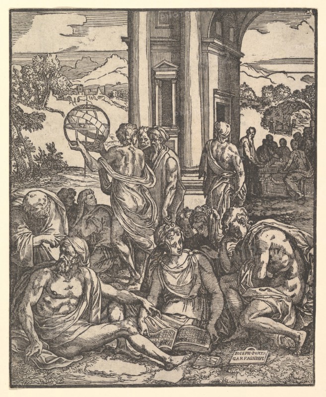Frontispiece to 'Le sorti di Francesco Marcolini da Forli intitolato Giardino di Pensieri', 1540. Creator: Giuseppe Porta.