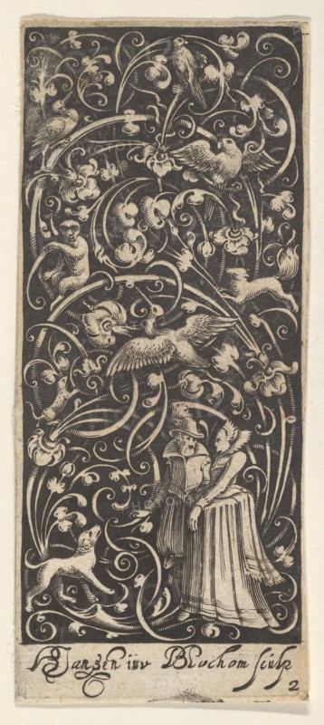 Vertical Panel with a Man and Woman, ca. 1631. Creator: Bartolomeus van Lochom.