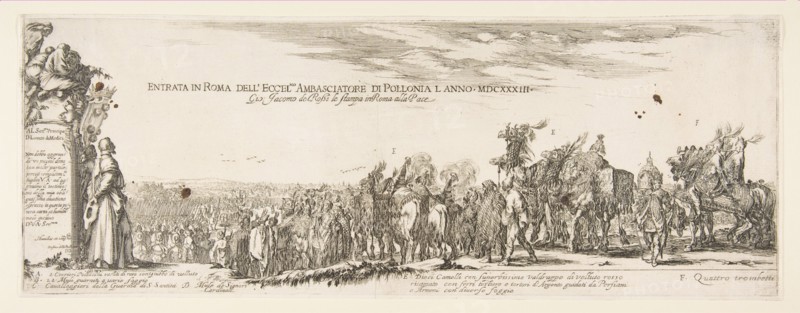Entrance of the Polish Legation into Rome, 1633. Creator: Stefano della Bella.