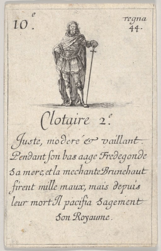Clotaire 2.-e / Juste, moderé..., from 'Game of the Kings of France'