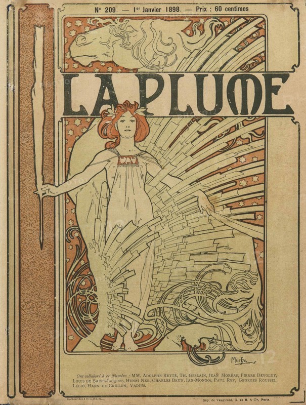 Cover of "La Plume" No 209, 1898. Creator: Mucha, Alfons Marie
