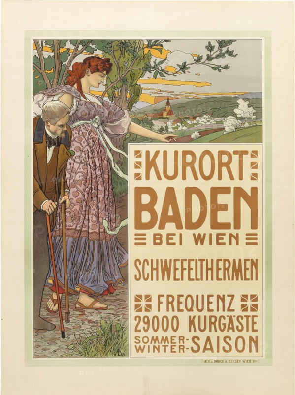Spa town Baden near Vienna, c. 1910. Creator: Liebenwein, Maximilian