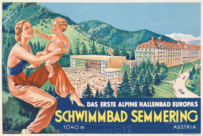 Semmering swimming pool, 1930s. Creator: Atelier Muchsel-Fuchs