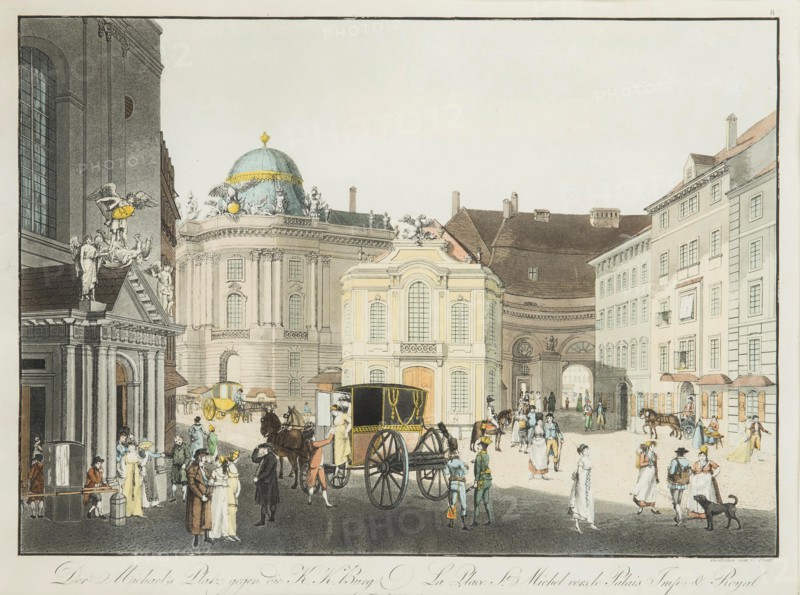 The Saint Michael Square in Vienna, Early 19th cen.. Creator: Postl, Karel