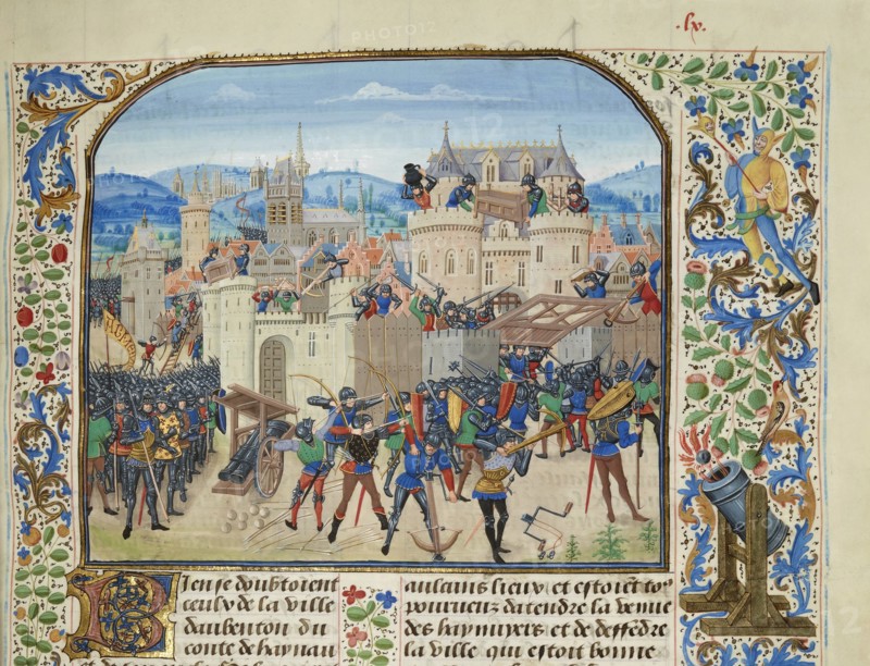 William II, Count of Hainaut Takes and destroys Aubenton, 1340, ca 1470-1475. Creator: Liédet, Loyset