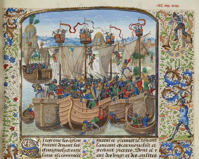 The Battle of La Rochelle, 1372, ca 1470-1475. Creator: Liédet, Loyset