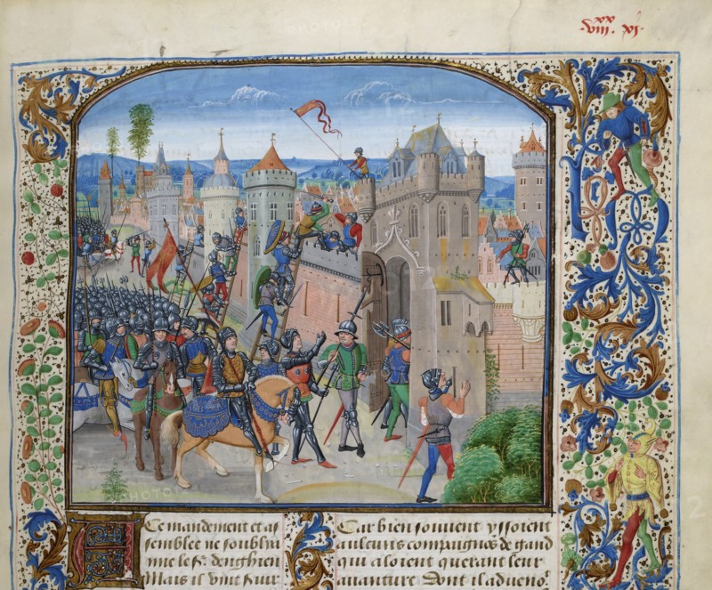 Siege of Ghent by Louis II of Male, ca 1470-1475. Creator: Liédet, Loyset