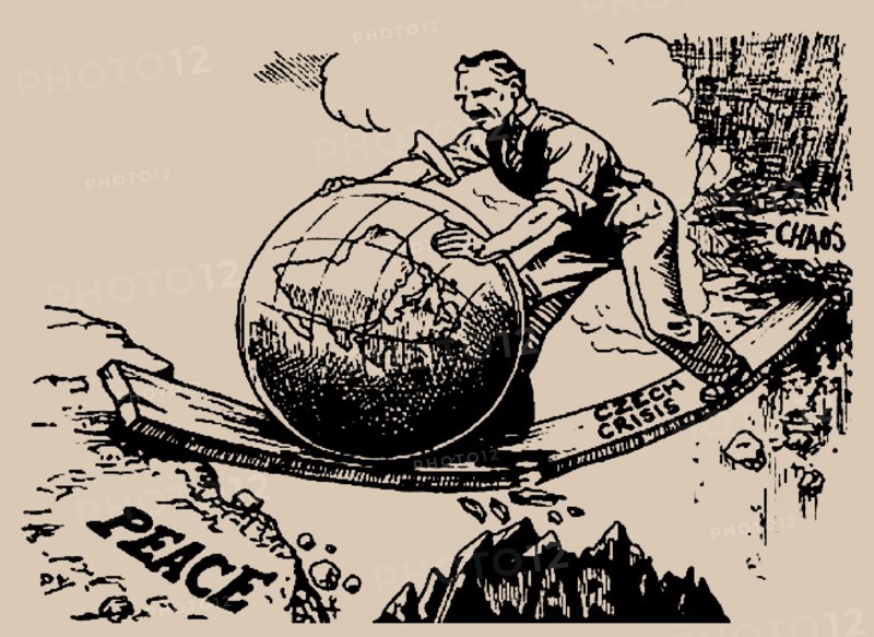 Chamberlain rolls the world towards peace, 1938. Creator: Anonymous.
