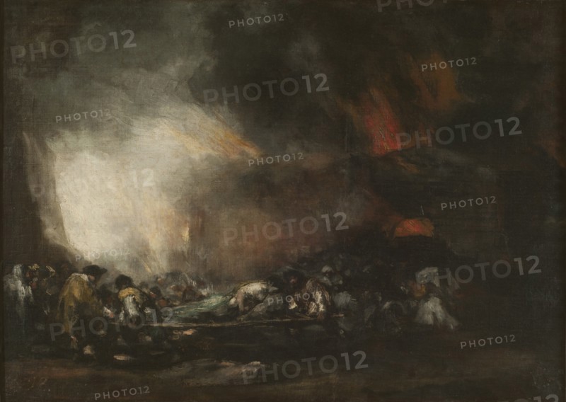 Hospital fire, c. 1810. Creator: Goya, Francisco, de