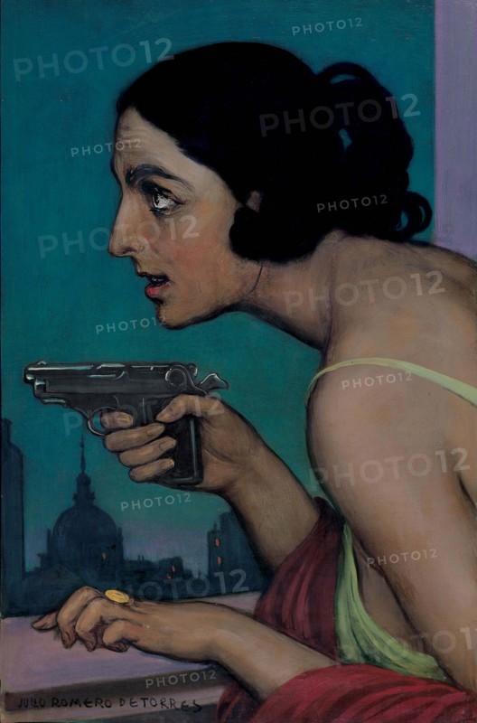 Woman With Gun, 1925. Creator: Romero de Torres, Julio