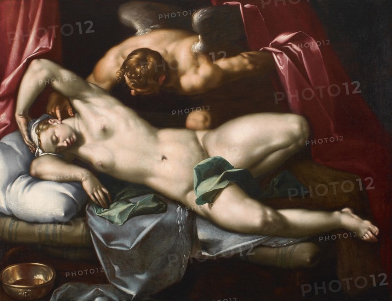 Cupid visiting Psyche at Night, ca 1590. Creator: Bloemaert, Abraham