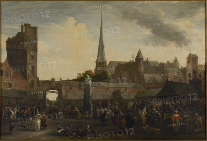 The Vismarkt in Antwerp , 1695. Creator: Minderhout, Hendrik van