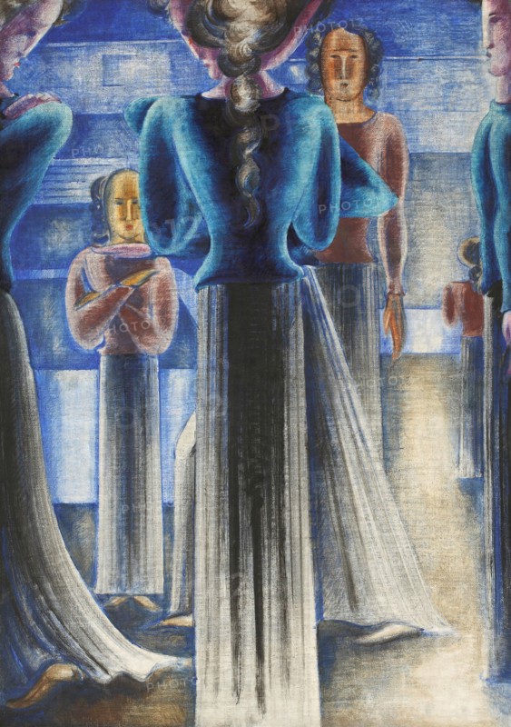 Group Of Blue Women, 1931. Creator: Schlemmer, Oskar