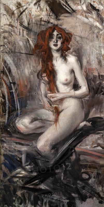 Woman Combing Her Hair, c. 1912. Creator: Boldini, Giovanni