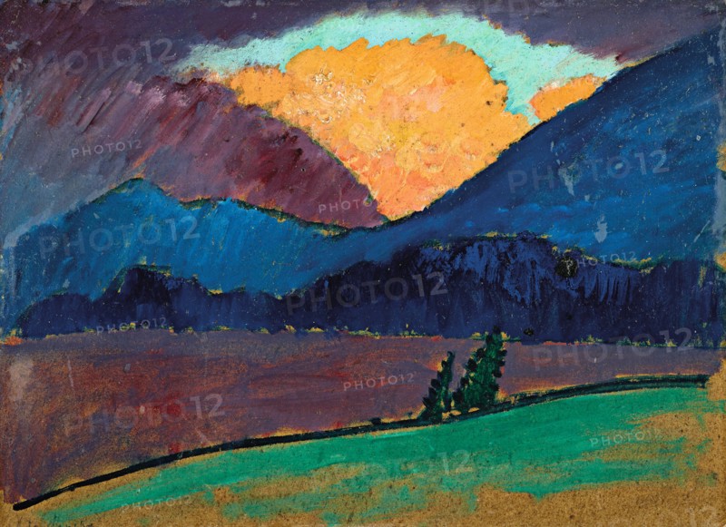 Summer evening at Murnau, 1908-1909. Creator: Javlensky, Alexei, von