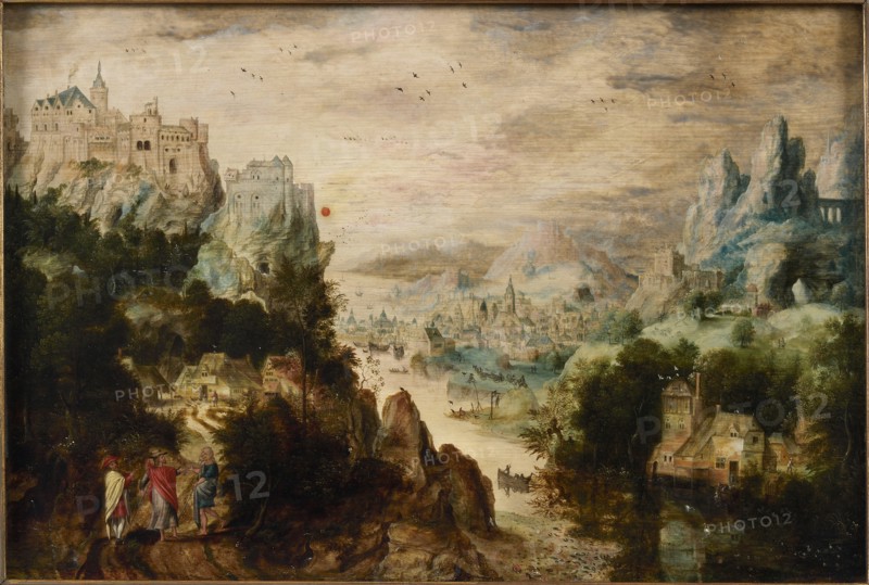 Landscape with Road to Emmaus, c.1540. Creator: Herri met de Bles, Henri de