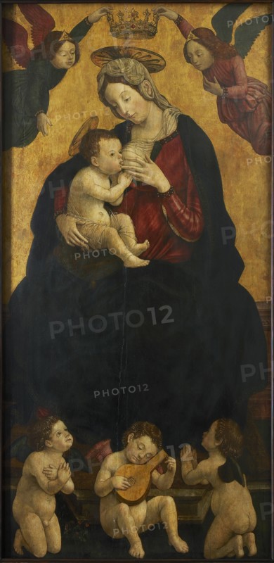 Madonna of the Milk with music-making angels, 1490-1500. Creator: Spanzotti, Giovanni Martino