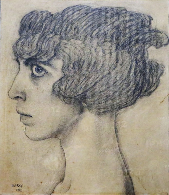 Portrait of Marchesa Luisa Casati, 1912. Creator: Bakst, Léon