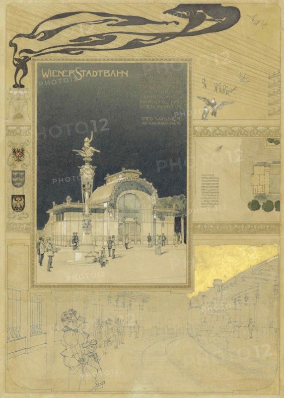 Karlsplatz Stadtbahn Station in Vienna, 1895-1900. Creator: Wagner, Otto Koloman