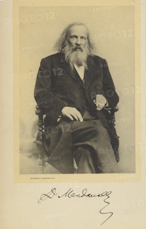 Portrait of Dmitri Mendeleev, c. 1900. Creator: Anonymous.