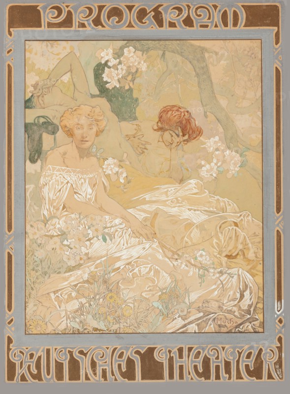 Deutsches Schauspielhaus. Theatre programme, 1908. Creator: Mucha, Alfons Marie
