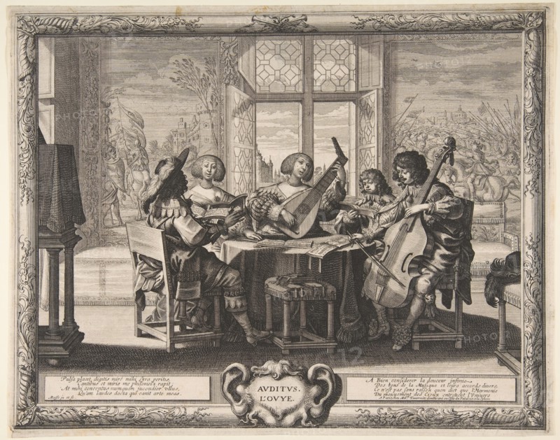 Hearing, ca. 1638. Creator: Abraham Bosse.