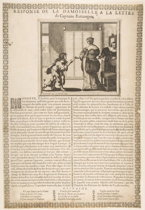 Young Lady's Reply to the Captain's Letter, ca. 1636. Creator: Abraham Bosse.