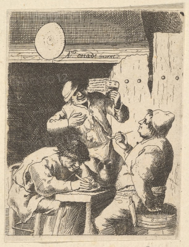 Singer Standing Between Two Smokers, 1610-85. Creator: Unknown.