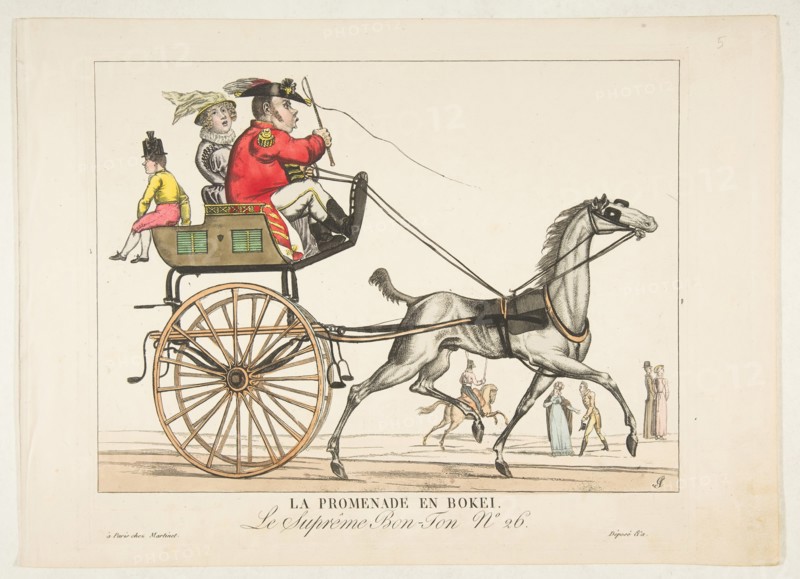 La Promenade en Bokei; Le Suprême Bon-Ton No. 26, 1816. Creator: Adrien Pierre François Godefroy the Younger.