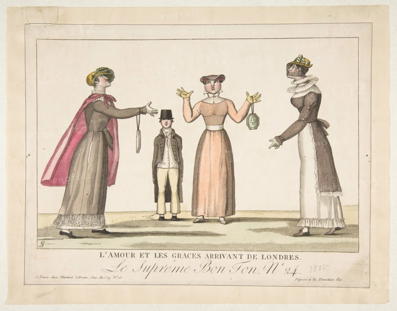L'Amour et les Graces Arrivant de Londres; Le Suprême Bon-Ton No. 24, 1815. Creator: Adrien Pierre François Godefroy the Younger.