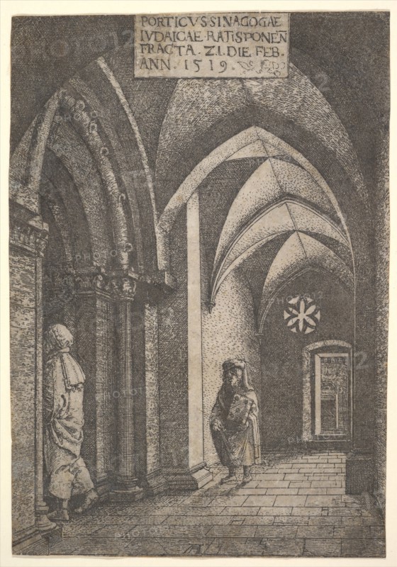 The Entrance Hall of the Regensburg Synagogue, 1519. Creator: Albrecht Altdorfer.