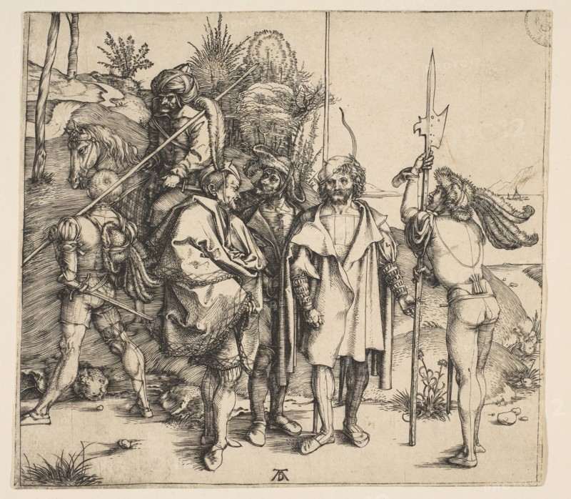 Five Foot Soldiers and a Mounted Turk, ca. 1495. Creator: Albrecht Durer.