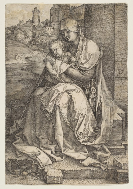 Virgin and Child Seated by the Wall, 1514. Creator: Albrecht Durer.