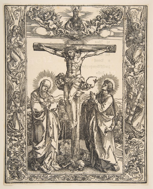 Christ on the Cross between the Virgin and Saint John, 1516. Creator: Albrecht Durer.