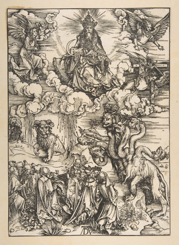 The Beast with Two Horns Like a Lamb, from The Apocalypse, Latin Edition 1511, ca. 1496. Creator: Albrecht Durer.