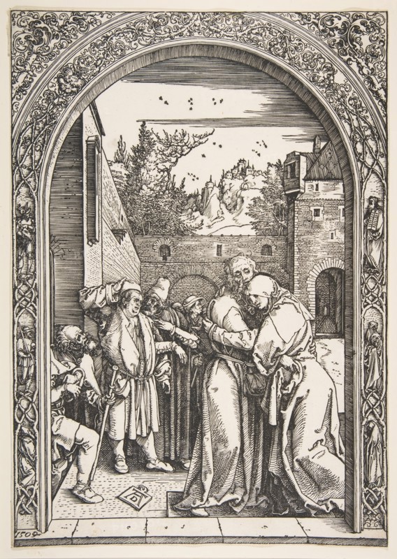 Joachim and Anna at the Golden Gate, from The Life of the Virgin, 1504. Creator: Albrecht Durer.