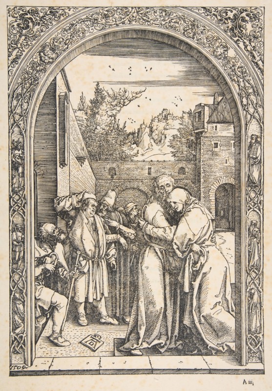 Joachim and Anna at the Golden Gate, from The Life of the Virgin, ca. 1504. Creator: Albrecht Durer.